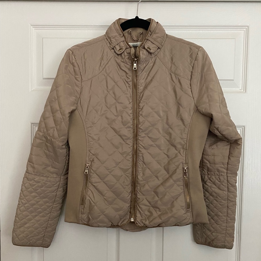 Haute Monde Quilted Tan Jacket sz L